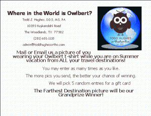 "where in the world is Owlbert?" Postcard