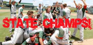 Highlanders baseball team celebrating state champions win