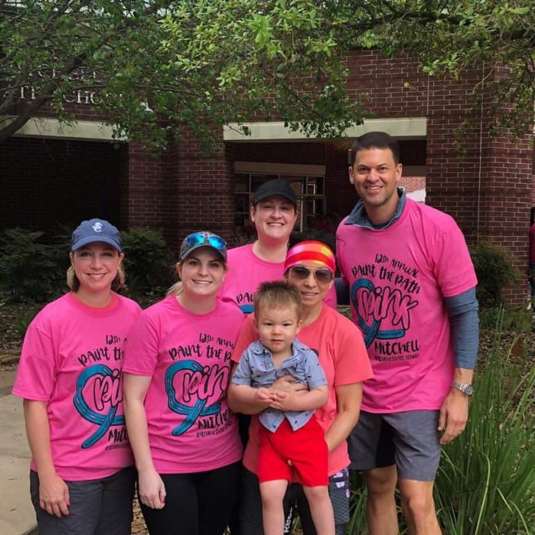 Team members at Paint the Path event